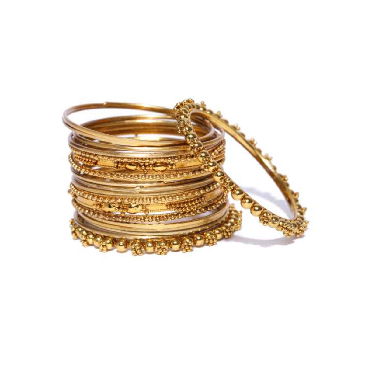 Youbella Stylish Traditional Jewellery Gold Plated Bangle Set For Women (Golden)(Ybbn - 91103 - 2.4)