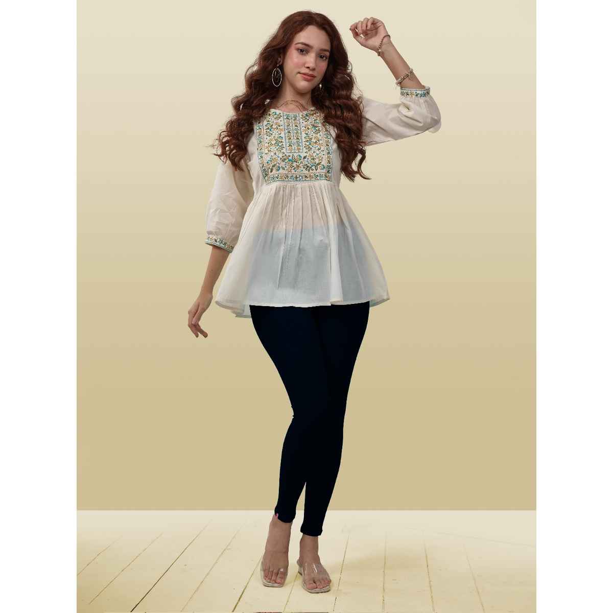 Lyra Women's Leggings Ankle Length | Navy - Free Size