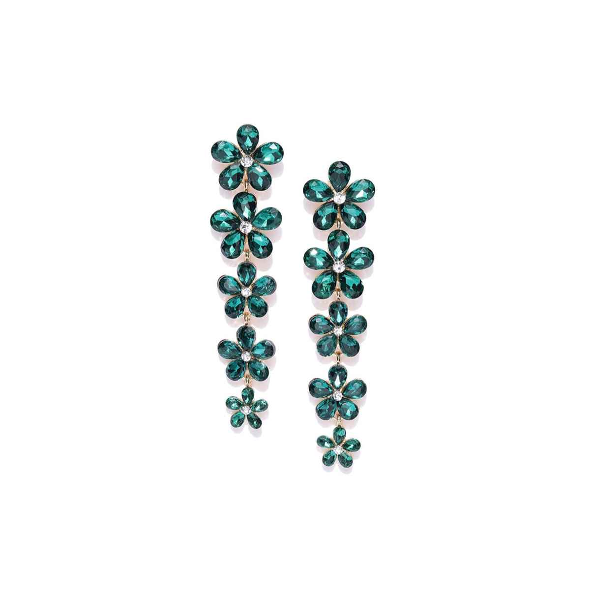 Youbella Swiss Zircon Earings Fashion Earrings For Girls And Women (Green)(Ybear - 32184)