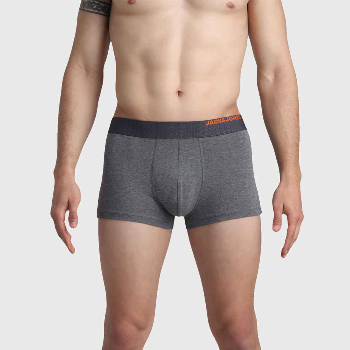 JACK & JONES Men's Grant Trunk | Pack of 2 | Dark Grey Melange - L