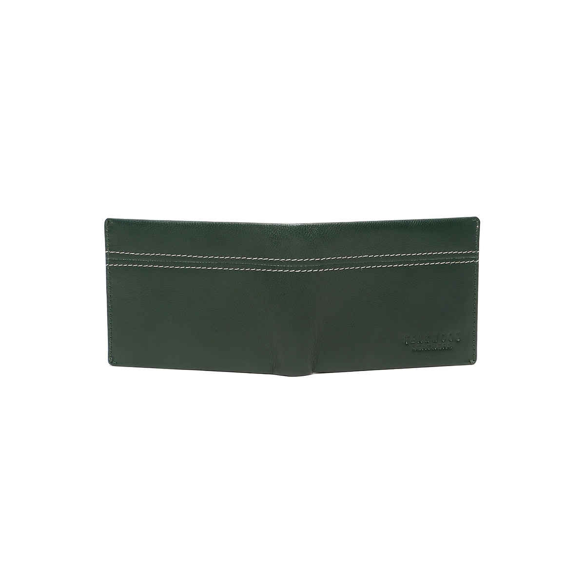 Teakwood Men's Solid Genuine Leather Bi-Fold Wallet | Green - One Size