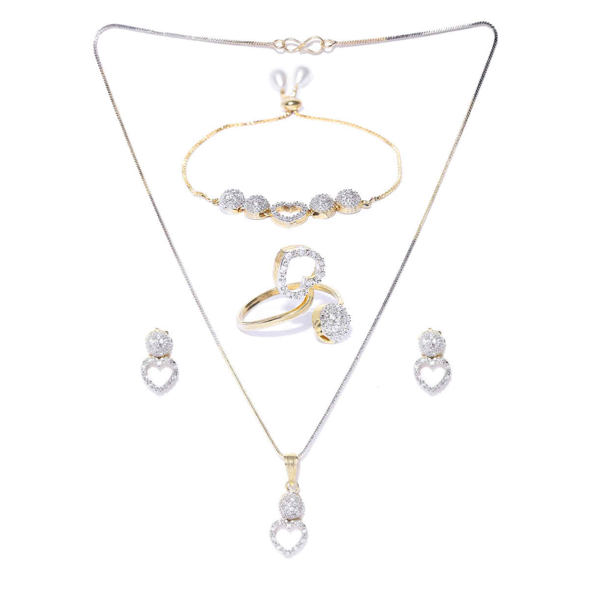 Youbella Stylish Jewellery Combo Gold Plated Jewellery Set For Women (Golden) (Mix - Combo - 110)