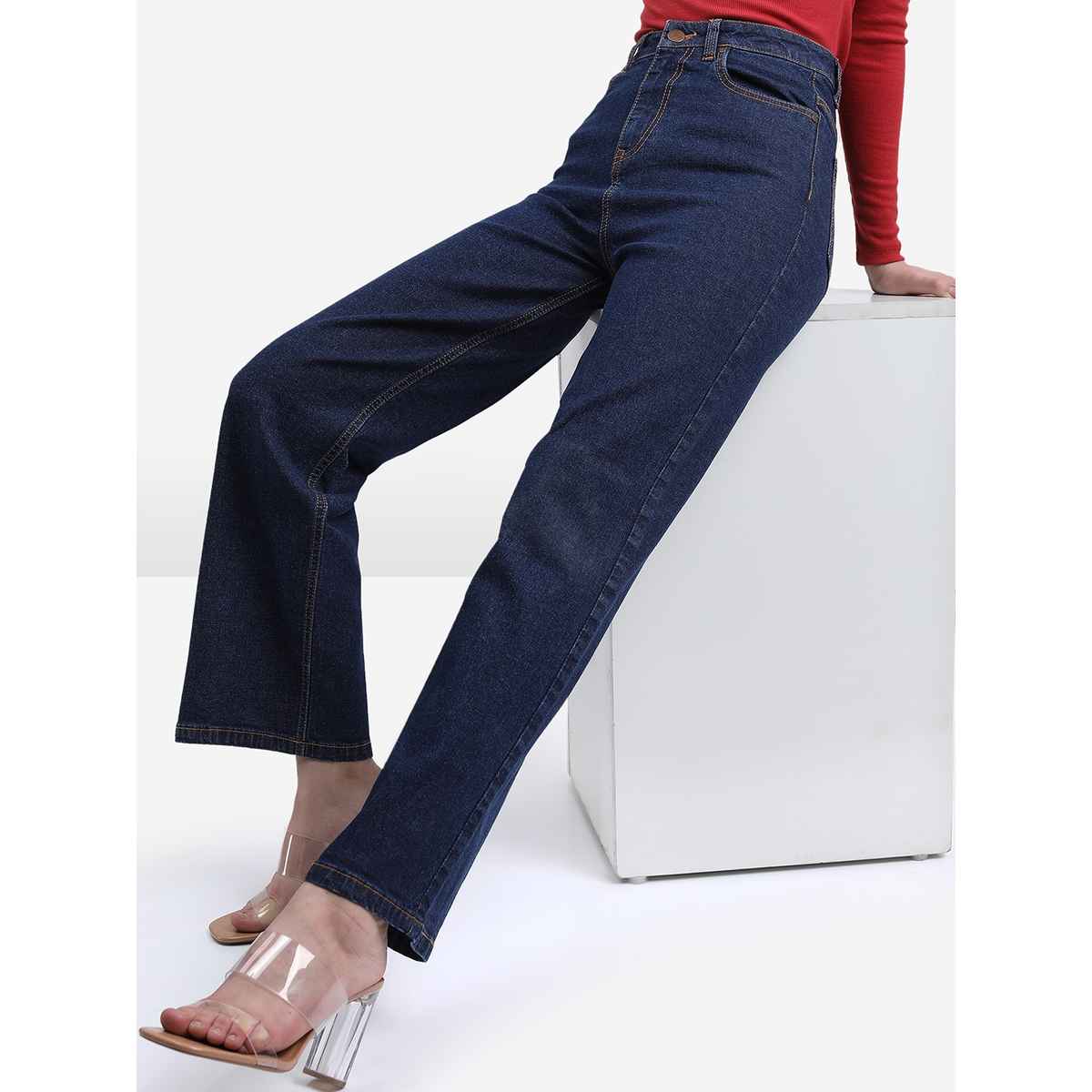 Ketch Women Flared High Rise Stretchable Jeans | Blue | 34