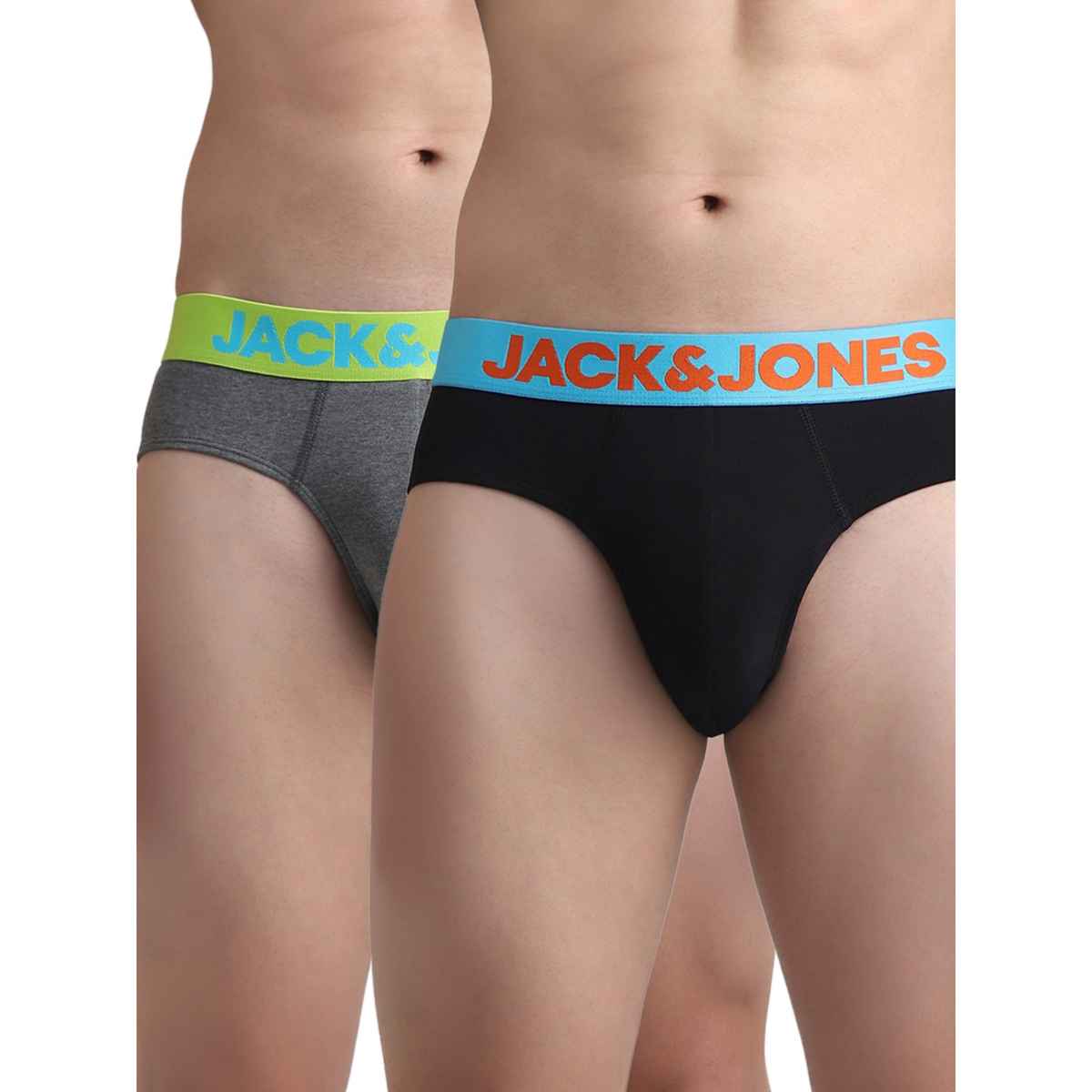 JACK & JONES Men's Mark Brief | Pack of 2 | Jet Black - M