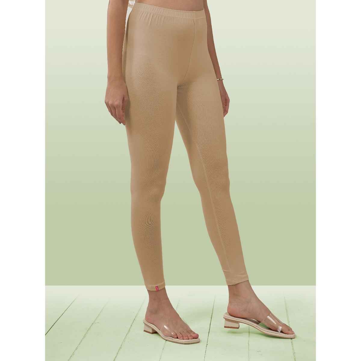 Lyra Women's Leggings Ankle Length | Light Acru - Free Size