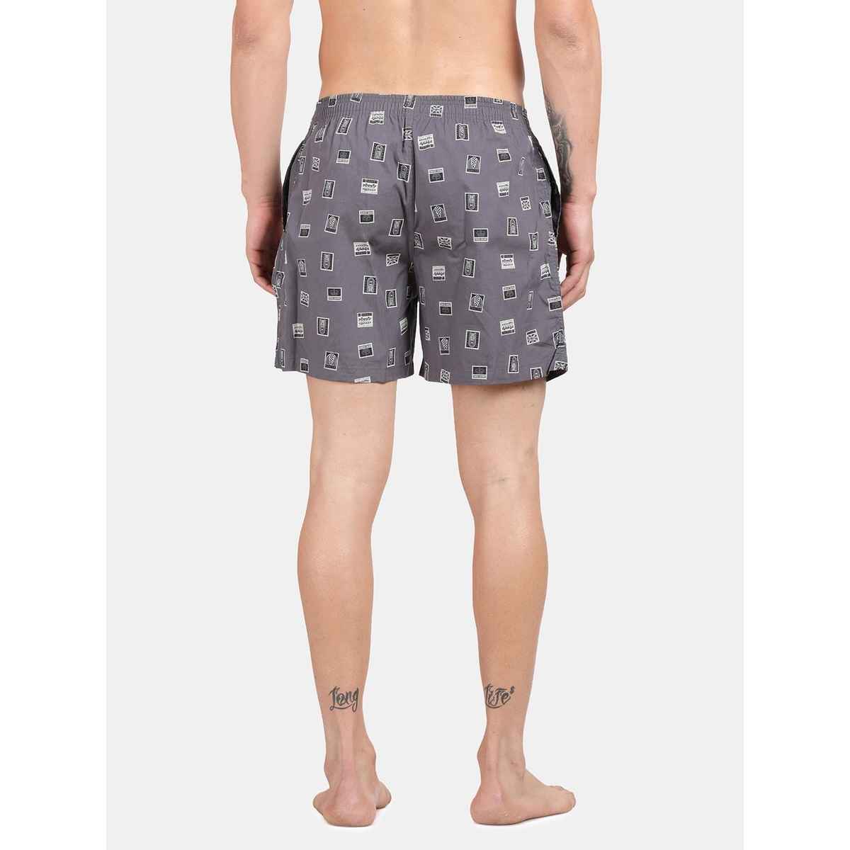 Pepe Jeans Mens Dark Grey AOP 100% Cotton Printed Boxer  - Pack of 1 (XL) Comfort Fit, Soft Fabric