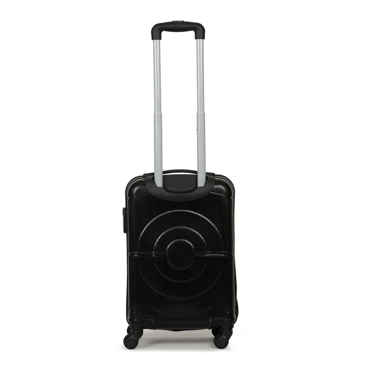 Teakwood Textured PP 48 L Telescopic Hard Luggage | Black - 55 cm