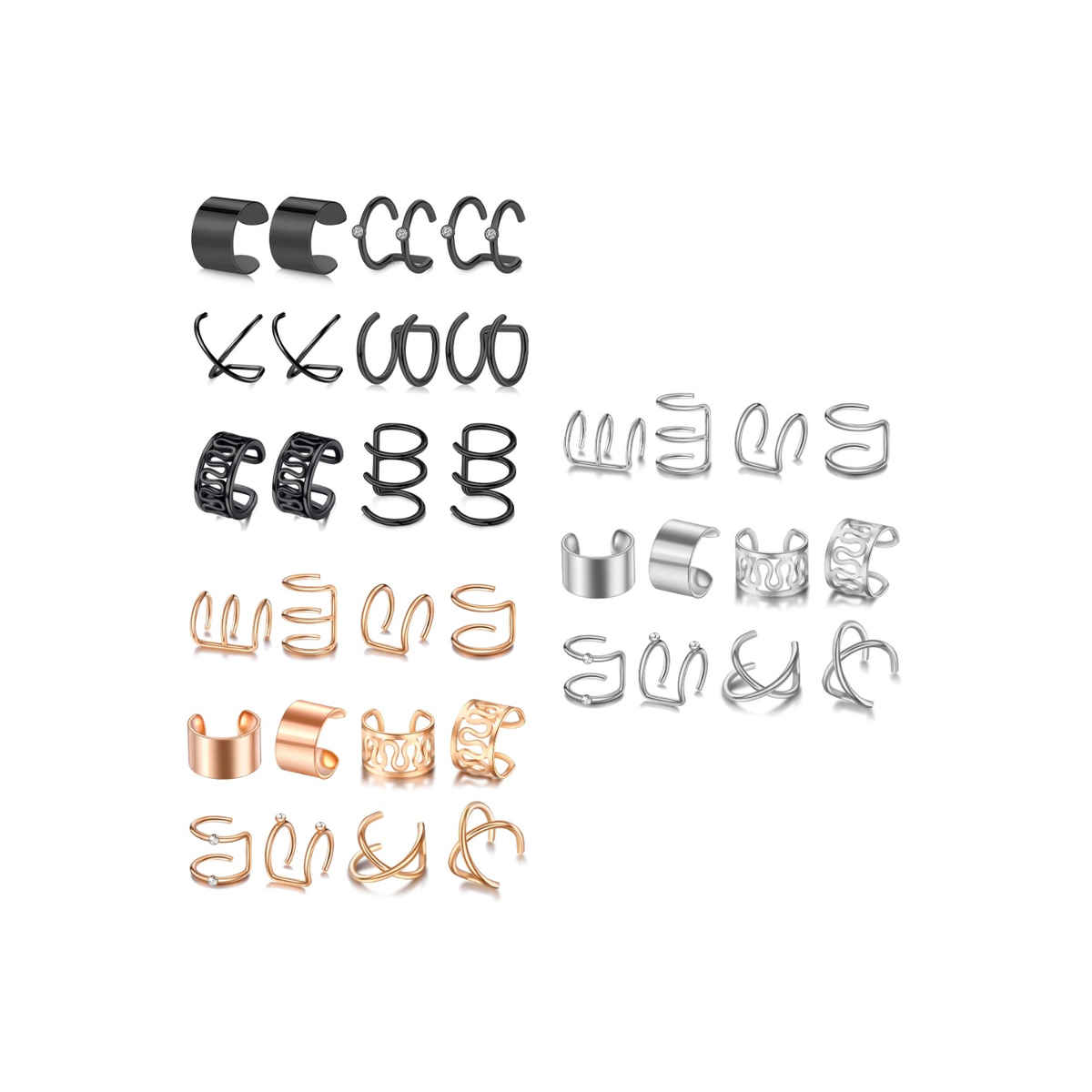 YouBella Fashion Latest Stylish 36 Pcs Combo Clip On Ear Cuff for Women Girls Men (YBEAR - 33417)