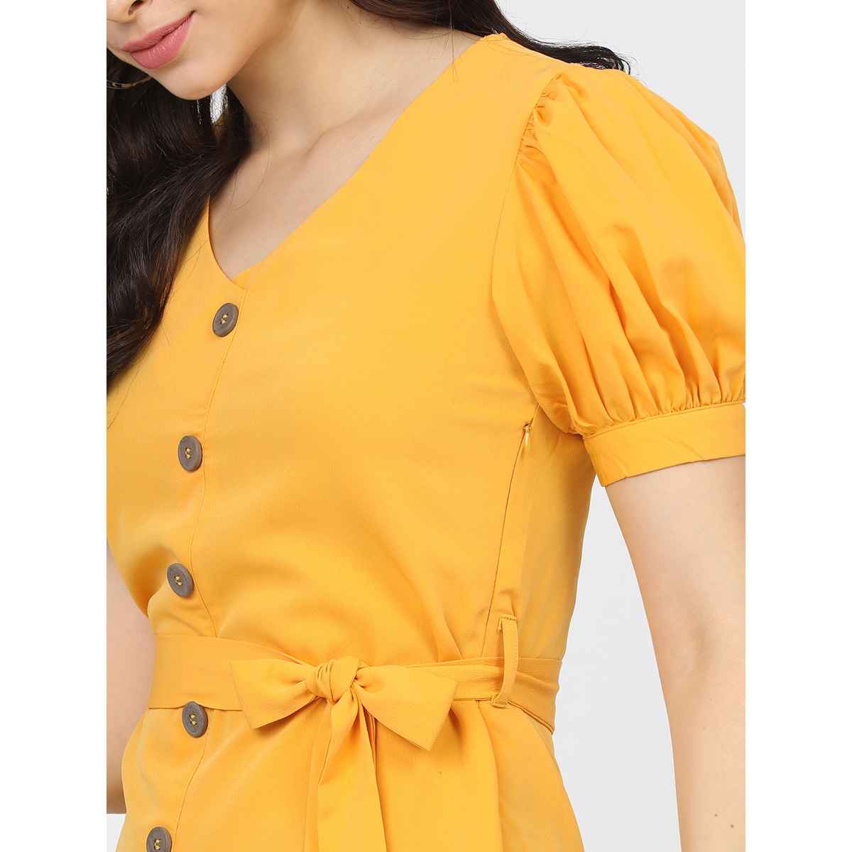 Tokyo Talkies Women's Mustard Maxi Dress | Yellow - XL