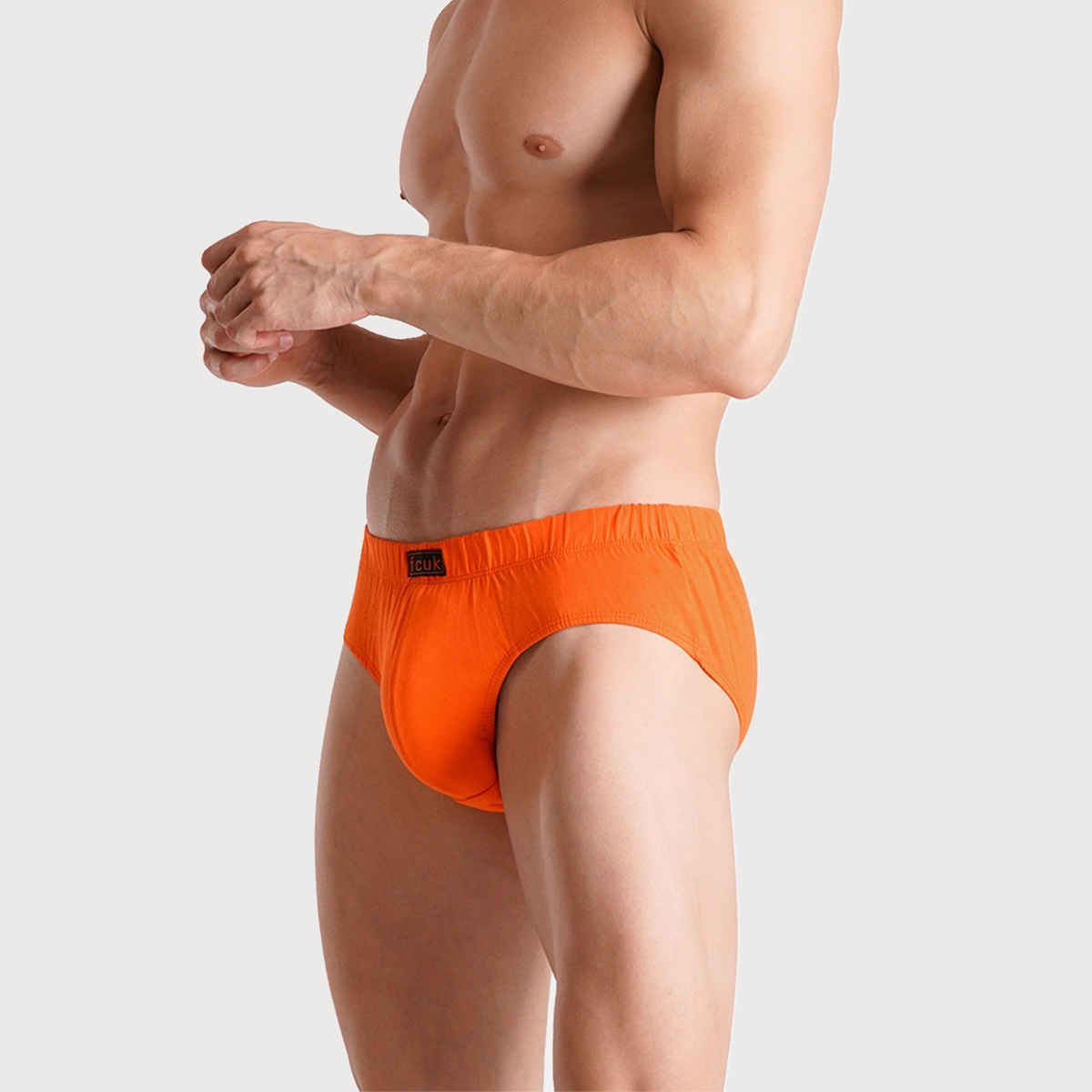 Fcuk Play Preston | Men s Briefs Pack of 2 | Ultimate Gray | Orange | M