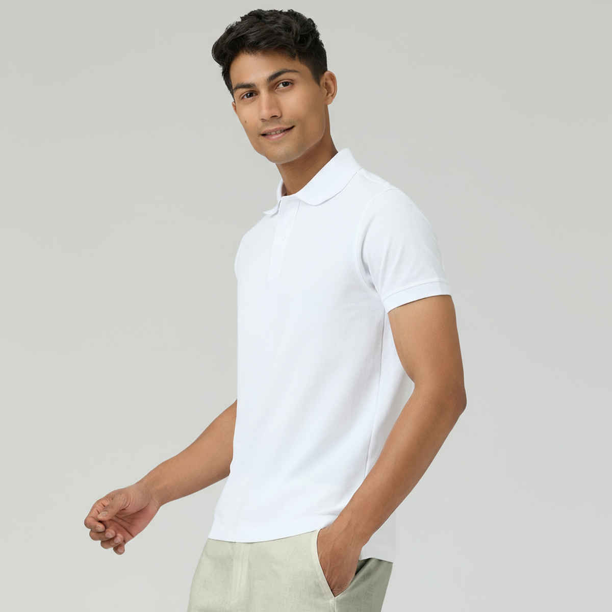 XYXX Nova Polo T-shirt - Polar White | Super Combed Cotton | S
