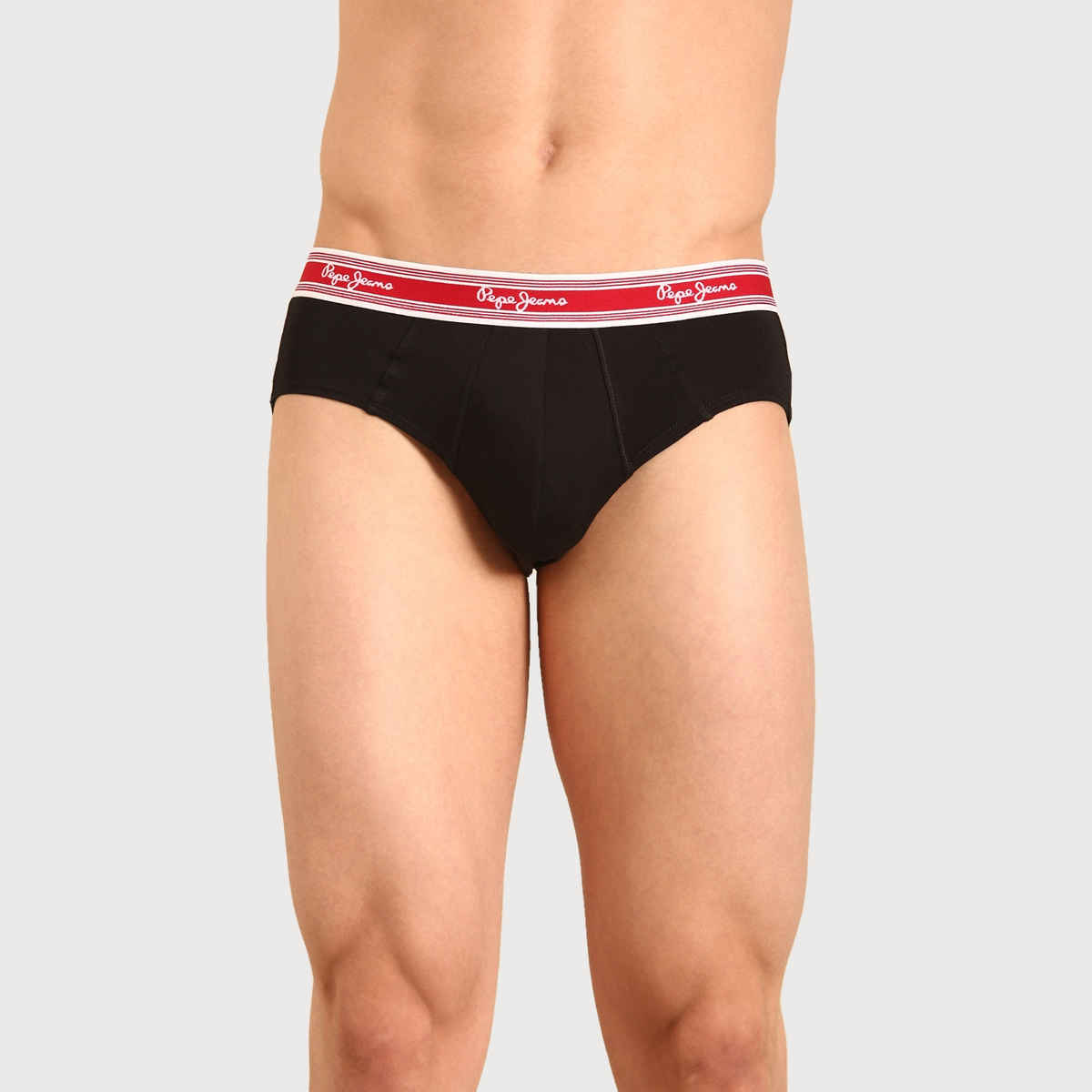 Pepe Jeans Mens Black 100% Cotton Solid Brief - Pack of 1 (M) Comfort Fit, Soft Fabric, Breathable