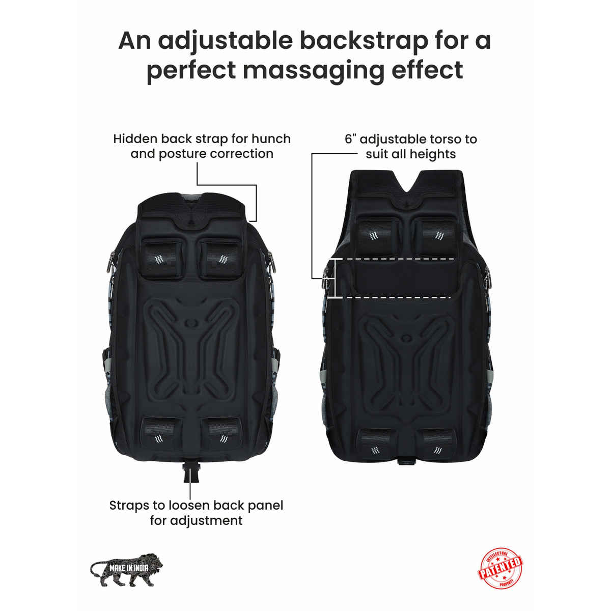 EUME Unisex Solid Nylon 31 L Massager Backpack | Black - 15.6 Inches