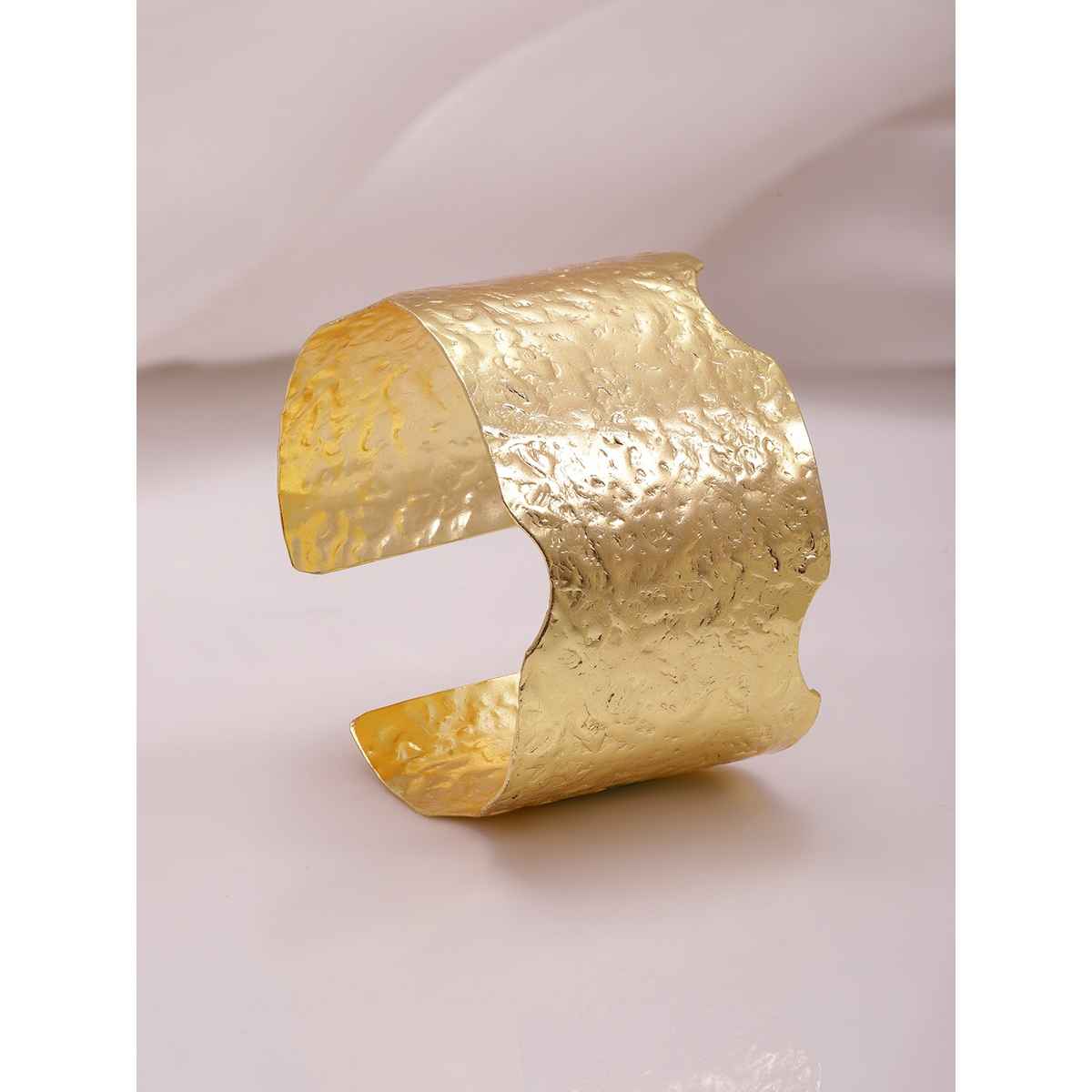 Rubans 22K Gold Plated Textured Stylish and Cuff Bracelet