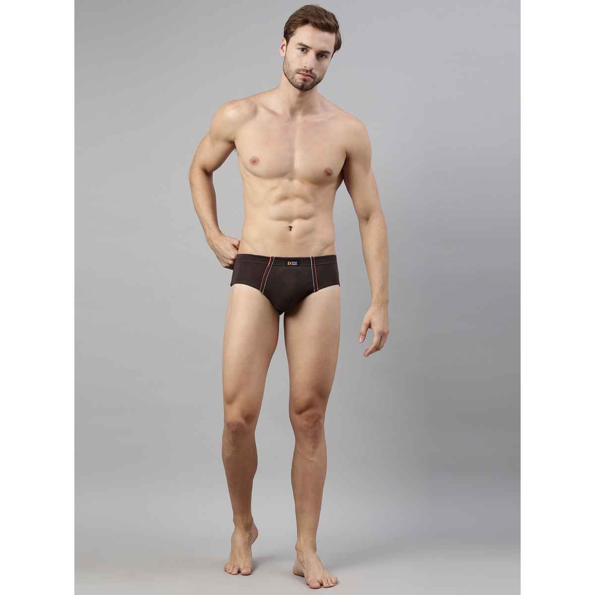 Dixcy Scott Men's Solid 100% Combed Cotton | Outer Elastic Waistband Brief | Multicolour - XL