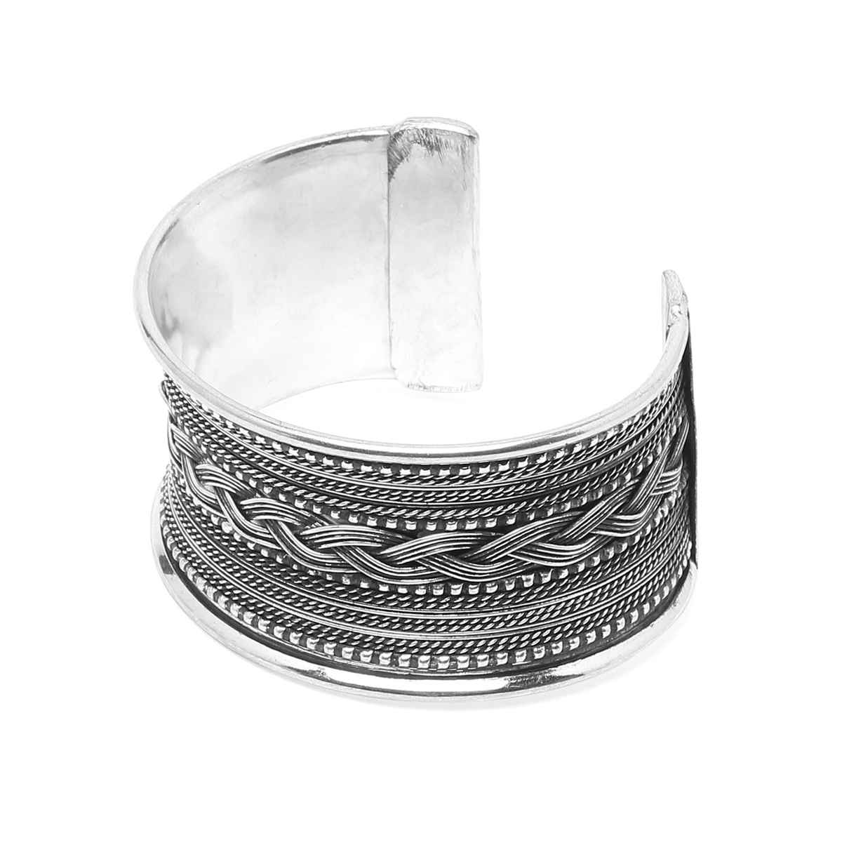 Youbella Jewellery Celebrity Inspired Silver Plated Cuff Bracelet For Girls And Women(Ybbn - 91941)