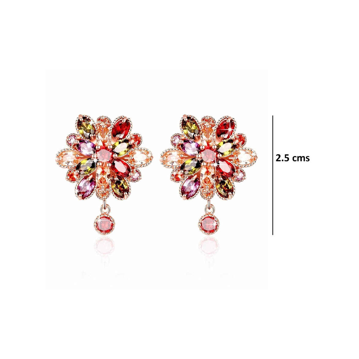 YouBella Collection Swiss Zircon Rainbow colors Exquisite Earrings for Women & Girls (YBEAR - 31128)