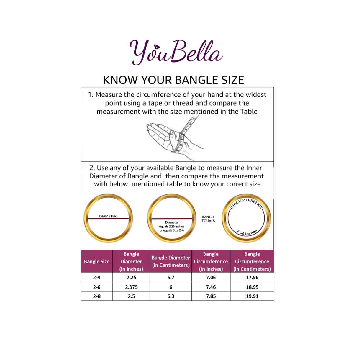 Youbella Traditional Jewellery Gold Plated And Ad Bangle Set For Women (Golden)(Ybbn - 9010B - 2.6)