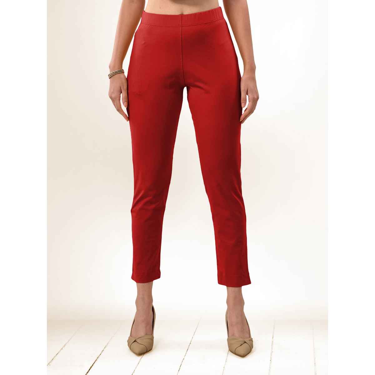 Lyra Women's Straight Pant Premium | Red - XL