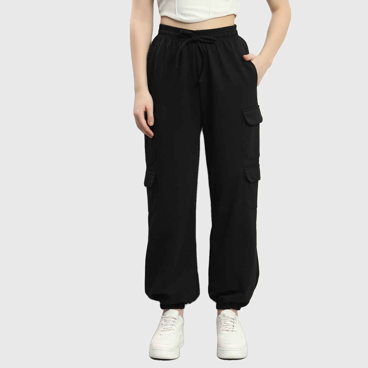 Q-rious Women's AdventureFlex Cargo Joggers | GLJ-CARGO | Black - 30