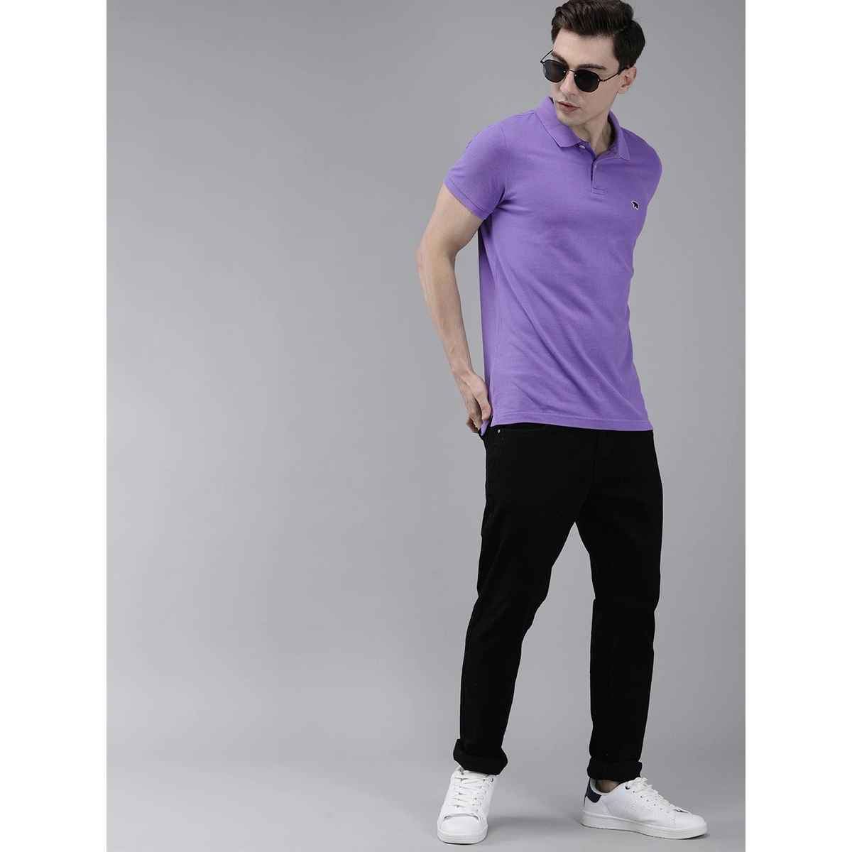 The Bear House Men Slim Fit Core Polo T-shirt - Winkle | Purple | S