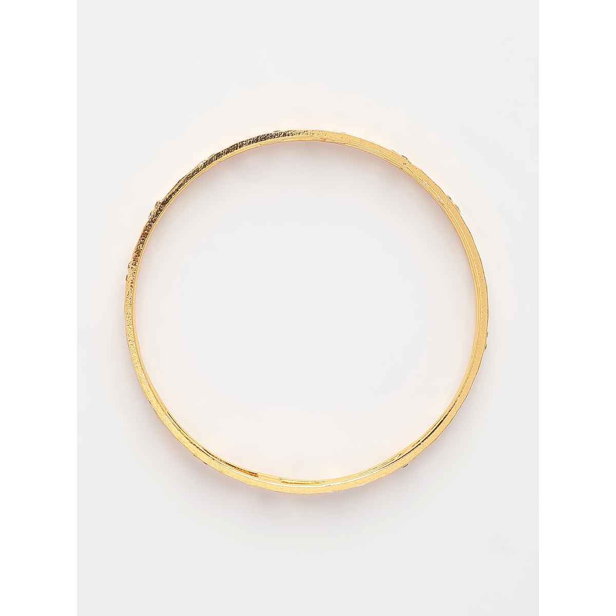 NVR Women's Set of 2 Gold-plated Cubic Zirconia Stone Studded Bangles | NVR2905-L