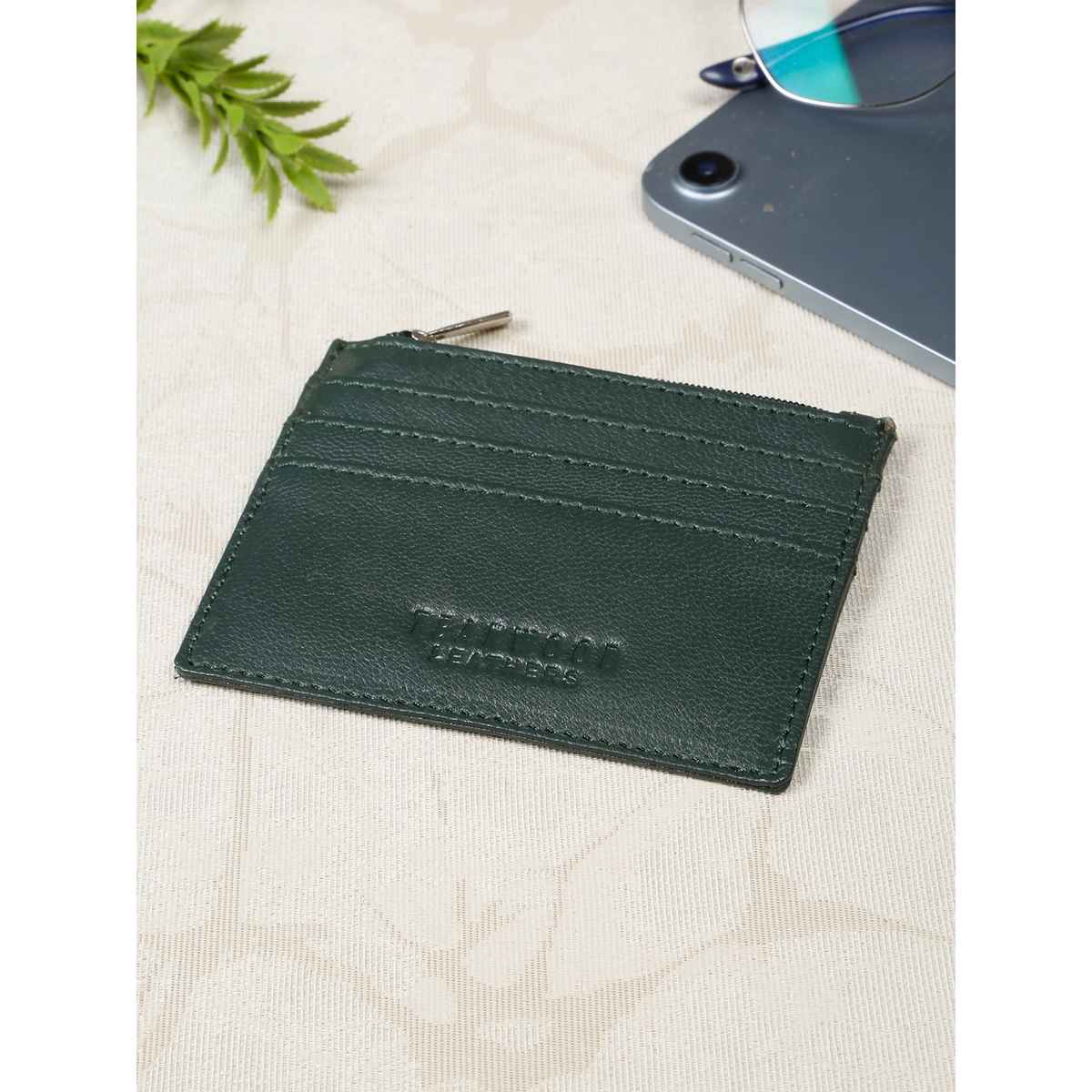 Teakwood Men's Solid Genuine Leather Wallet | Green - One Size