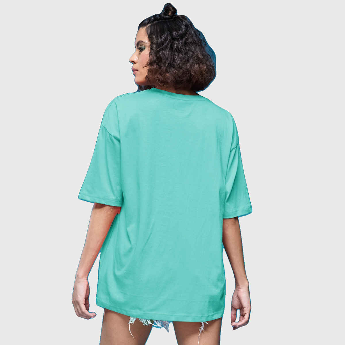 Smartees Womens Oversize Printed T-shirt | WW - 2048 | Sea Green - M