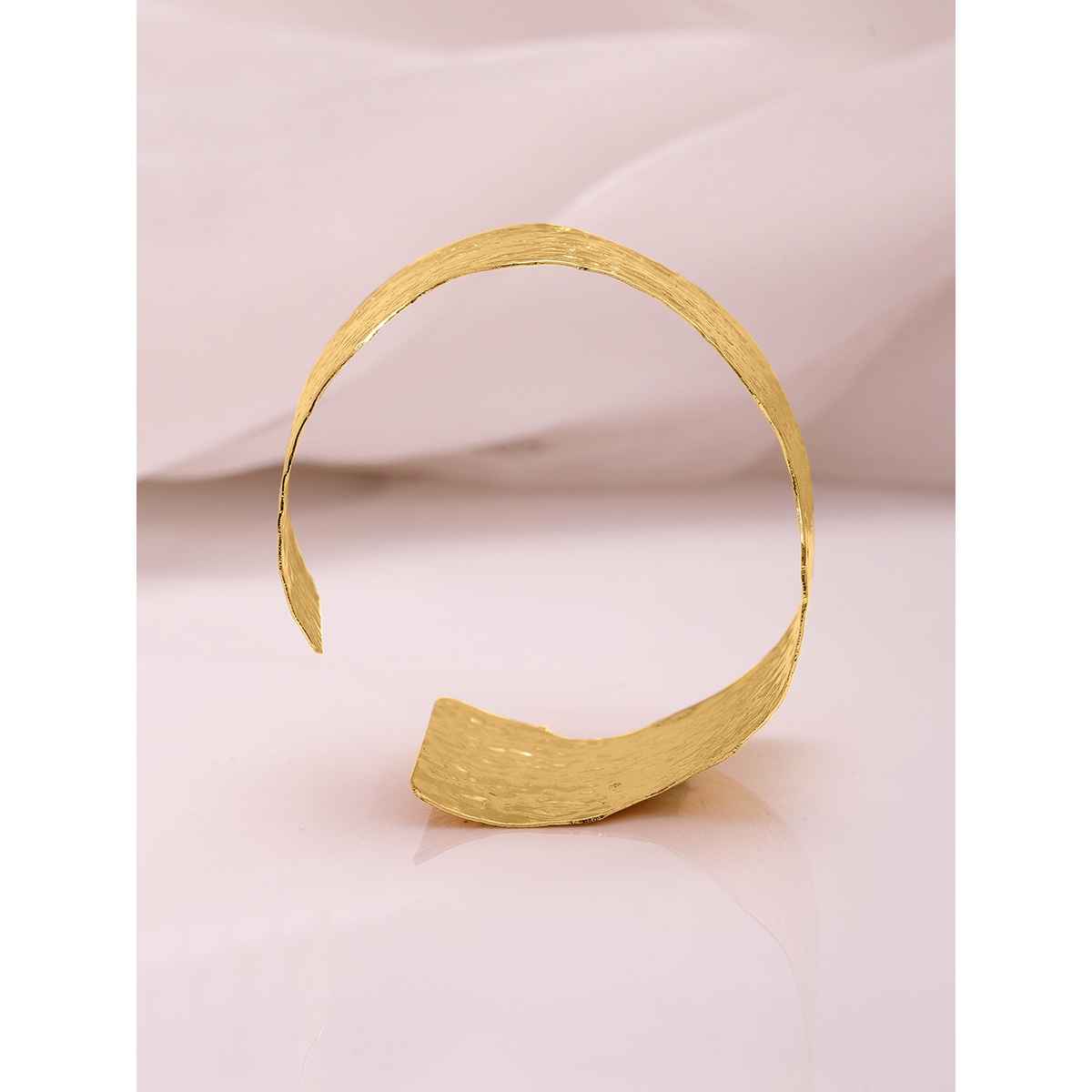 Rubans 22K Gold Plated Textured Stylish and Cuff Bracelet