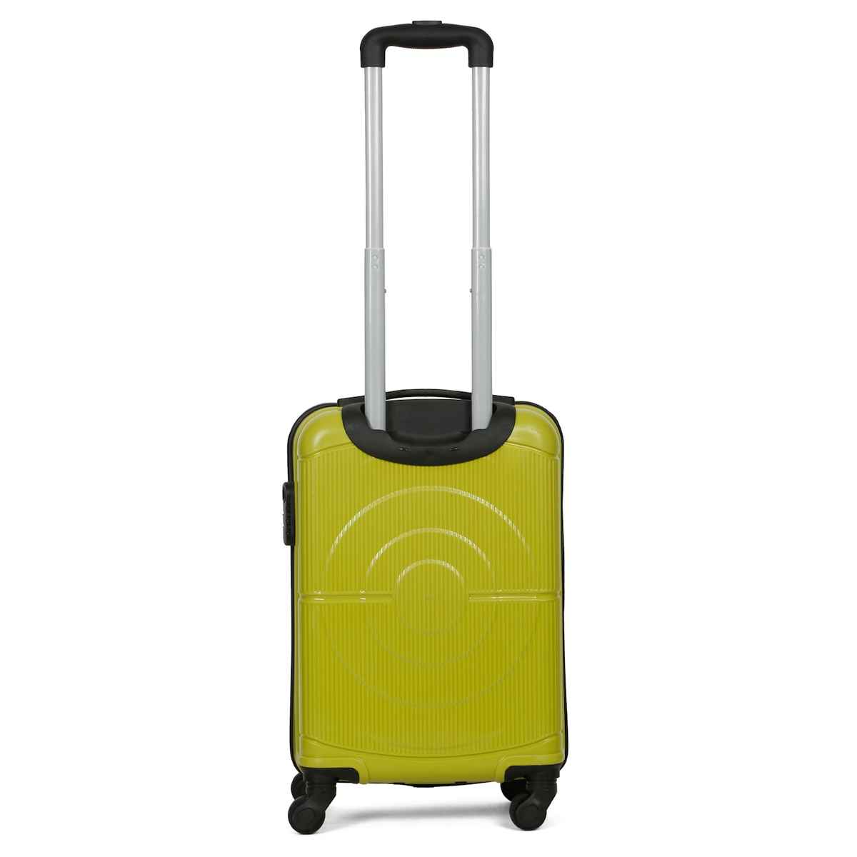 Teakwood Textured PP 32.2 L Retractable Hard Luggage Trolley Bag | Avacado Green - 55 cm