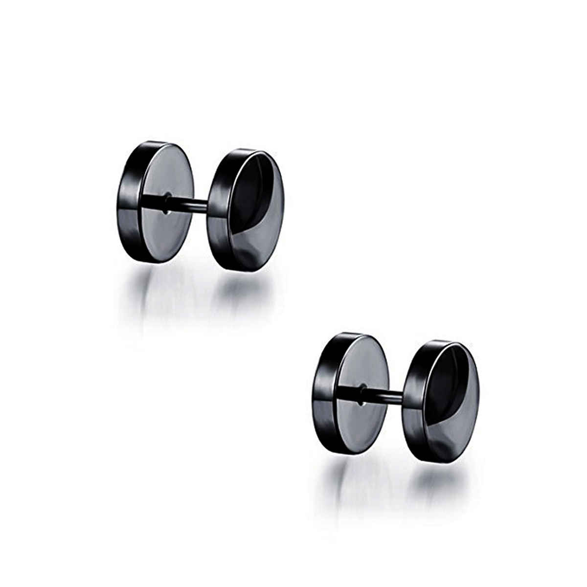 Yellow Chimes Gold Toned Black Studs for Men, Stainless Steel