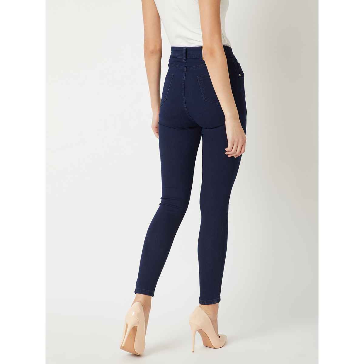 Miss Chase Women s Heart Of Darkness Skinny Jeans | Navy Blue | 32