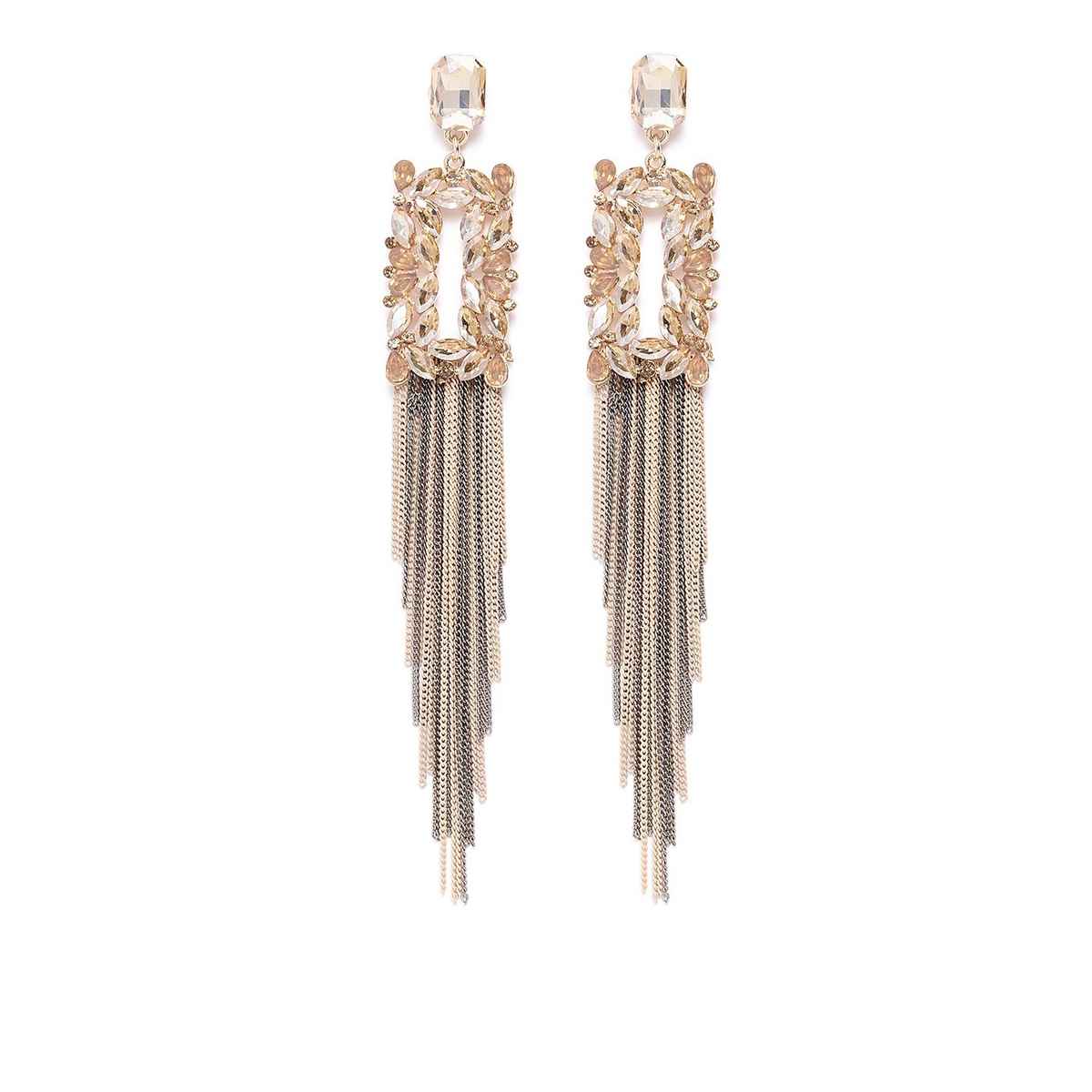 Youbella Jewellery Earings Crystal Tassel Handmade Earrings For Girls And Women (Brown)(Ybear - 32804)