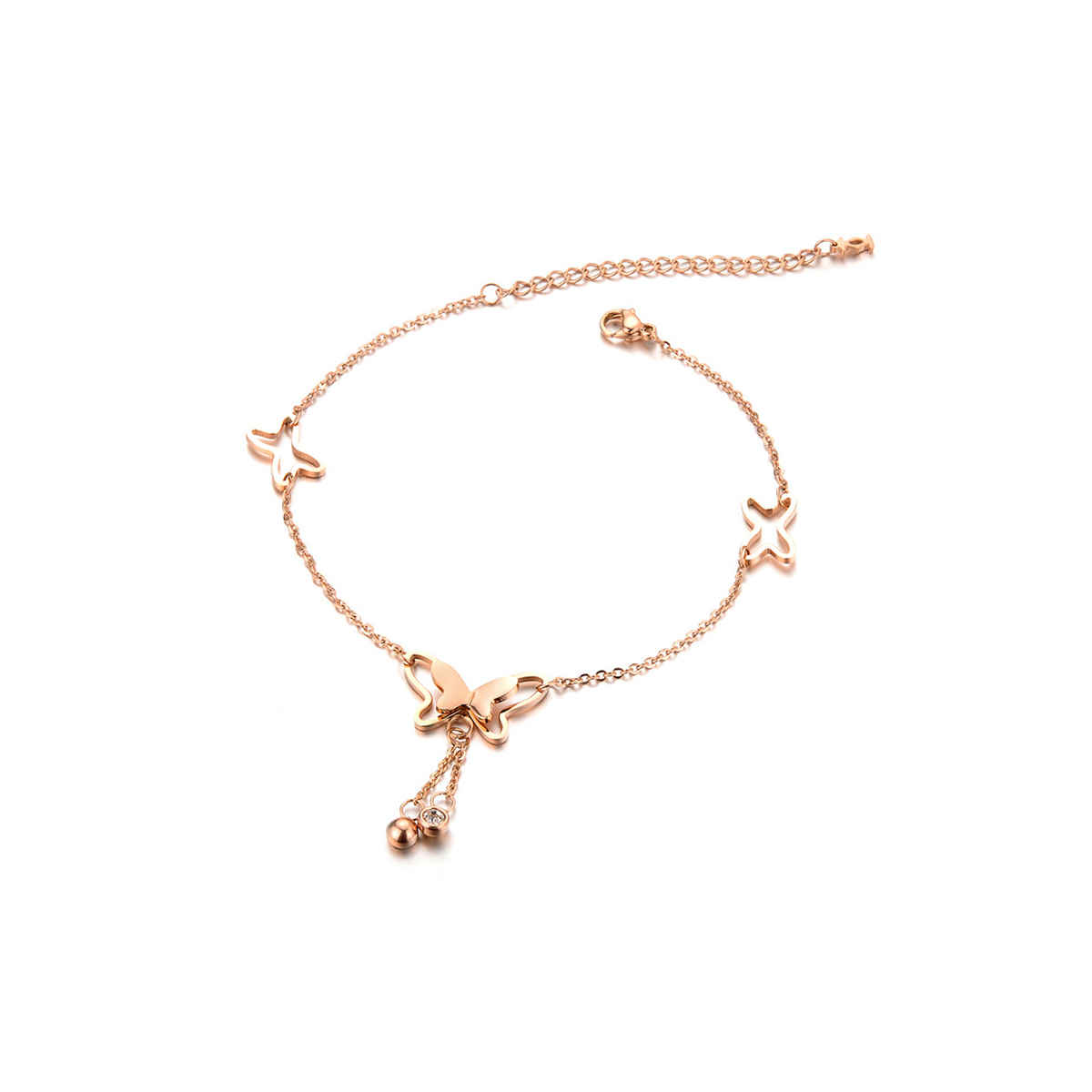Yellow Chimes Charm Inter-linked Chain Style Chic Anklet