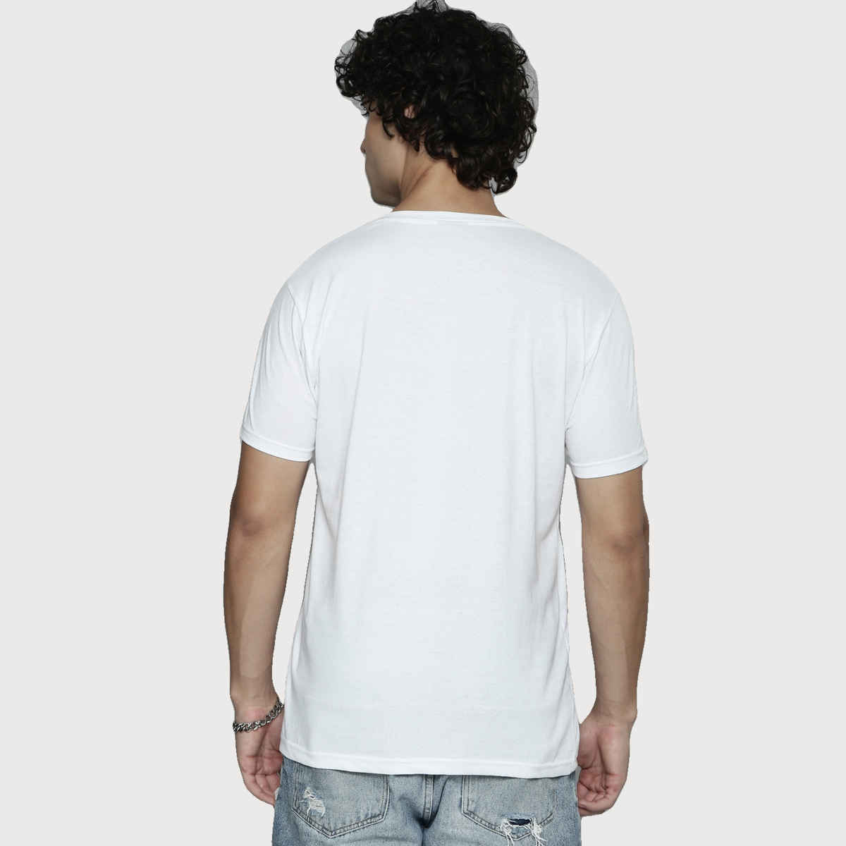 Smartees Men's Printed T-shirt | Style No 36 | White - M