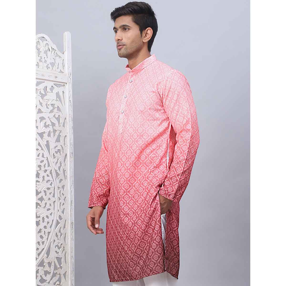 Jompers Men's Kurta | Ko 5074 | Coral - XL