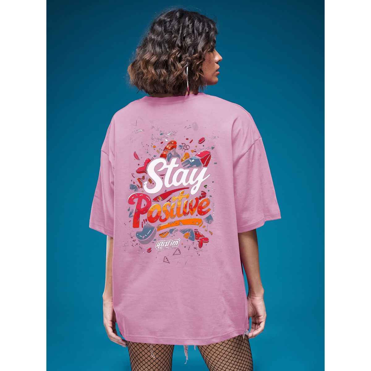 Smartees Women's Oversize Printed T-shirt | WW - 2034 | Pink - S