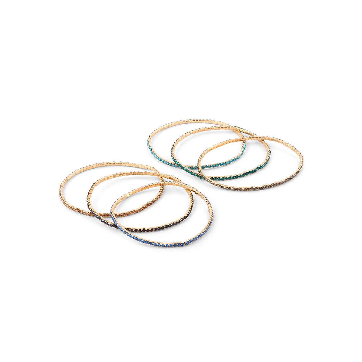 Accessorize London Women's Multi Tiny Cupchain Stretch Bracelet Pack Of 6 - Blue