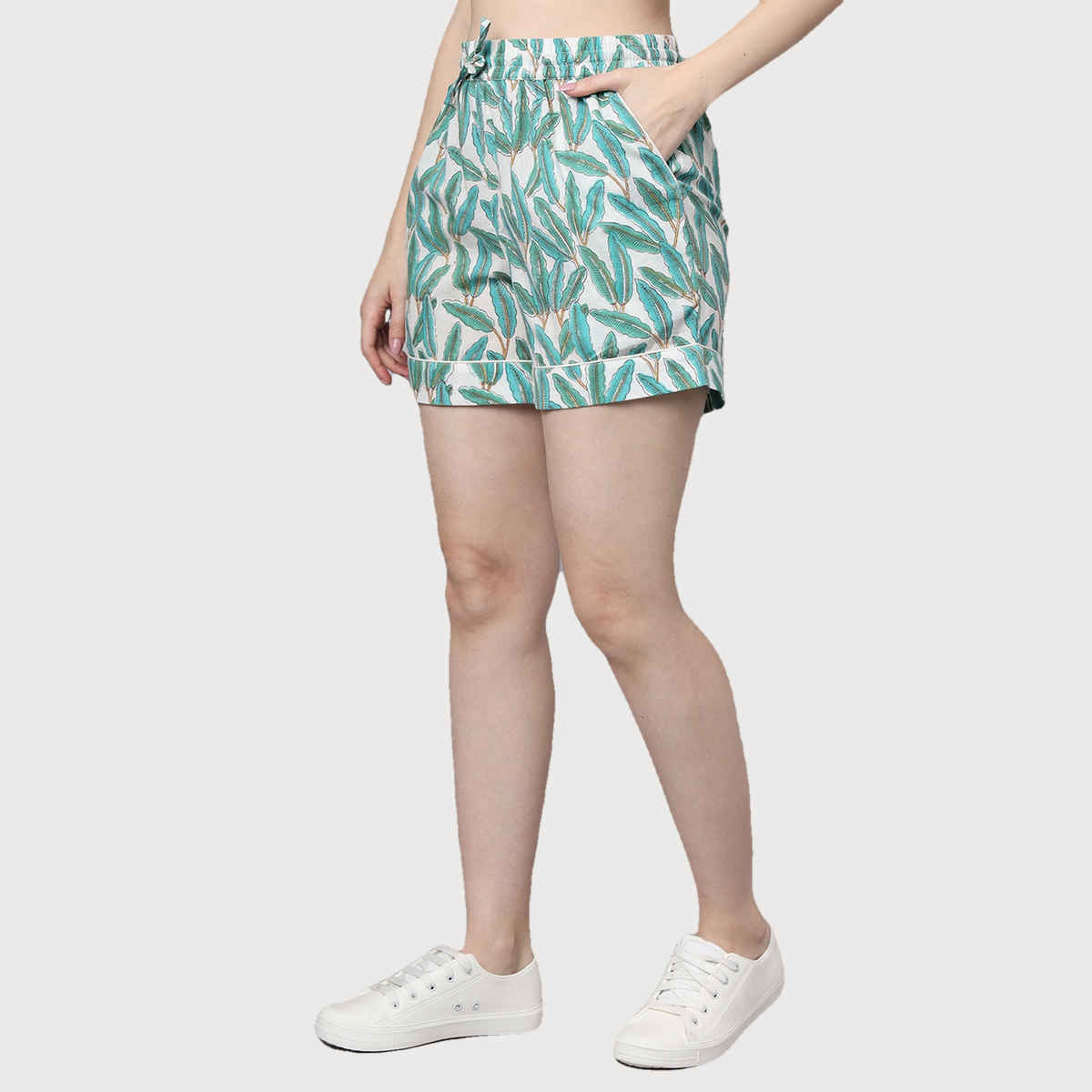 Divena Women s Handblock Print Green Cotton Night Suit | DK0230 | M