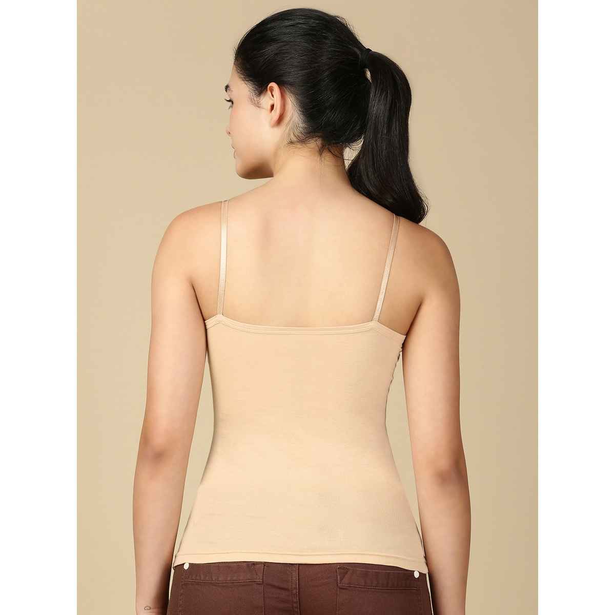 Lux Cozi Women s Premium Ultra Soft Cotton Camisole Black and Beige | Size-S