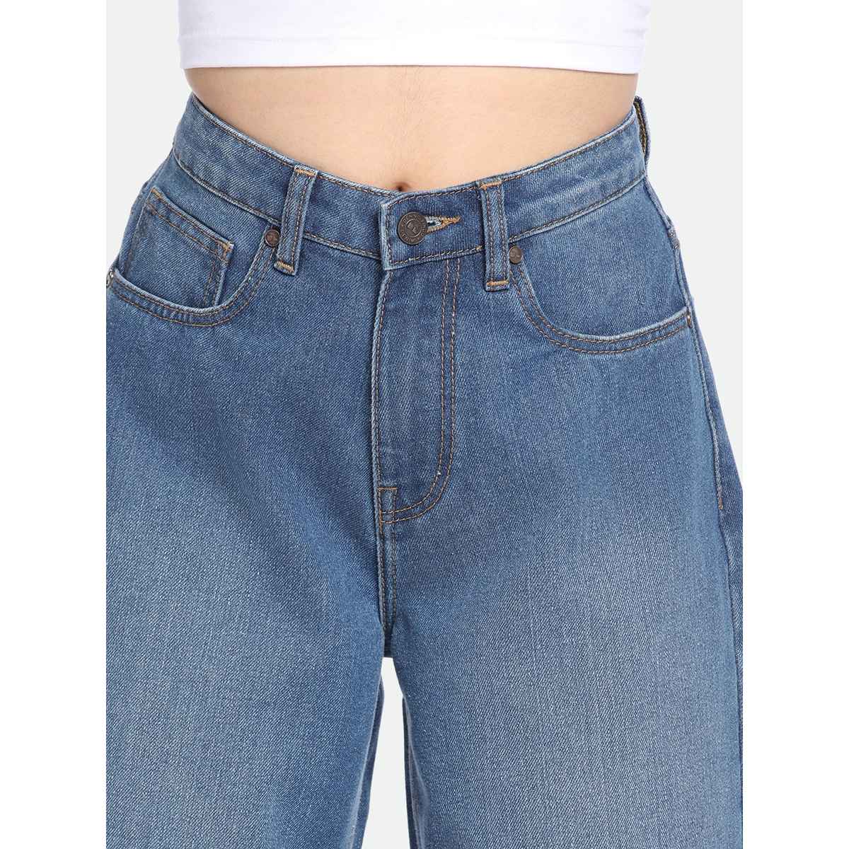 DL Women's Relaxed Fit High-Rise Light Fade Pure Cotton Jeans | DLWJNW23018 | Indigo - 28