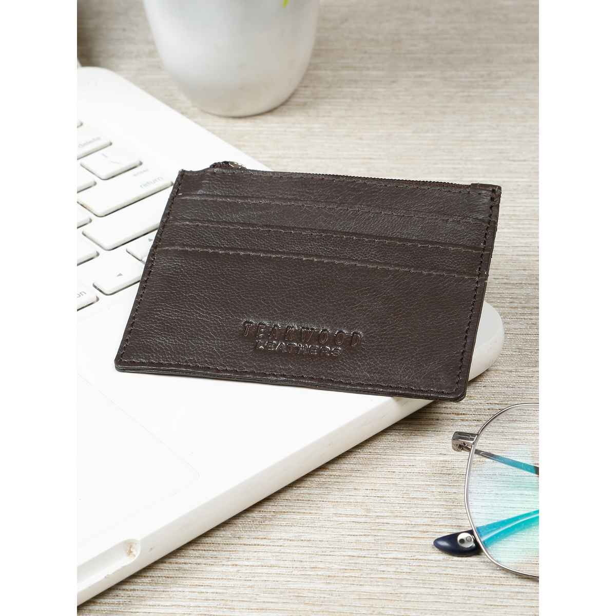 Teakwood Men's Solid Genuine Leather Wallet | Brown - One Size