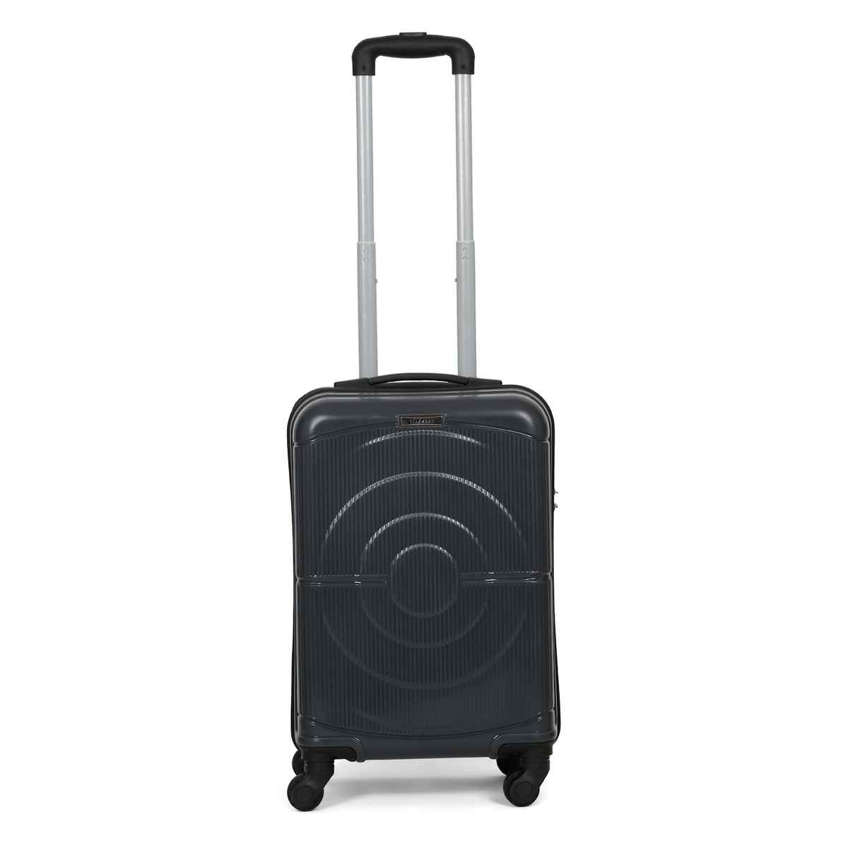 Teakwood Textured PP 40 L Retractable Hard Luggage | Grey - 55 cm