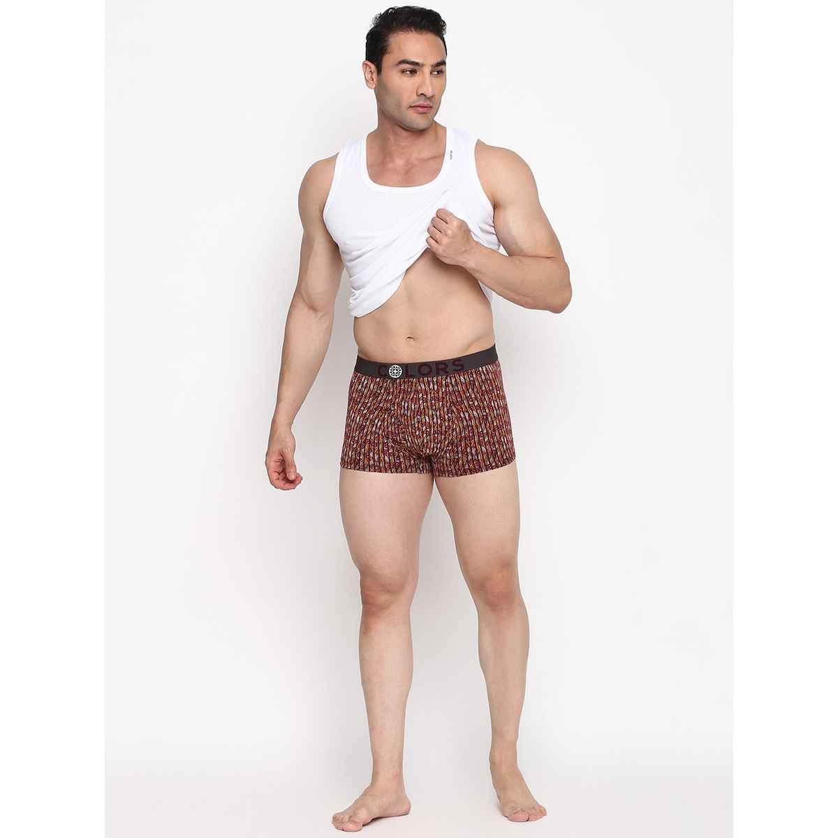 Rupa Colors Men's Front Open Printed Mini Trunk | Style 104 | | Assorted - 95 cm