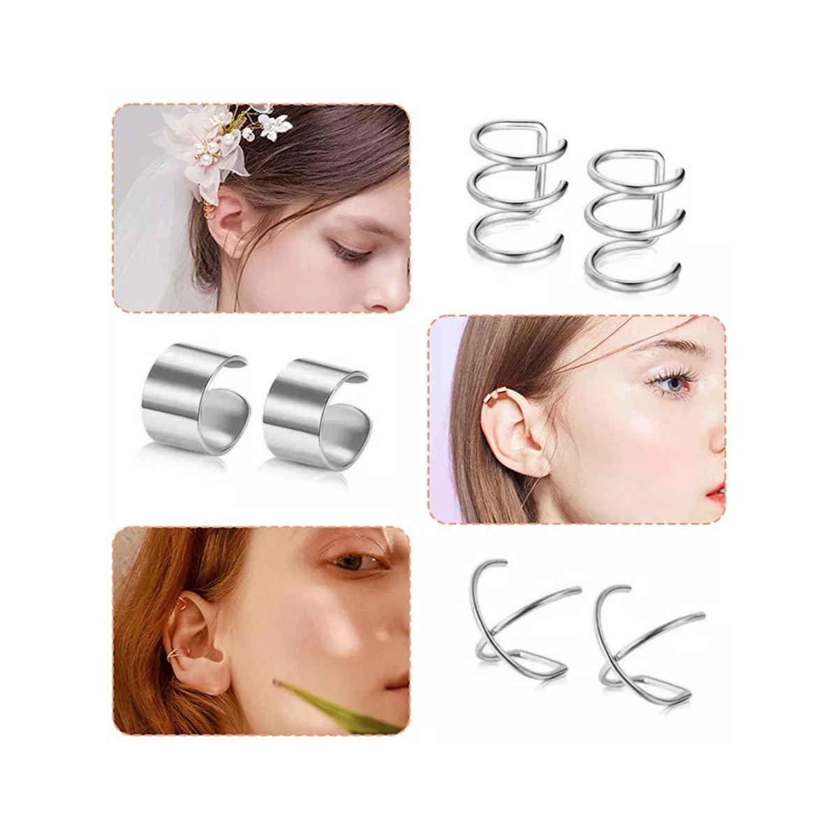 YouBella Fashion Latest Stylish 36 Pcs Combo Clip On Ear Cuff for Women Girls Men (YBEAR - 33415)