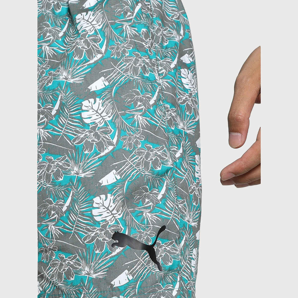 Puma Men's Printed Woven Boxers with Side Pocket | Deep Aqua | XL