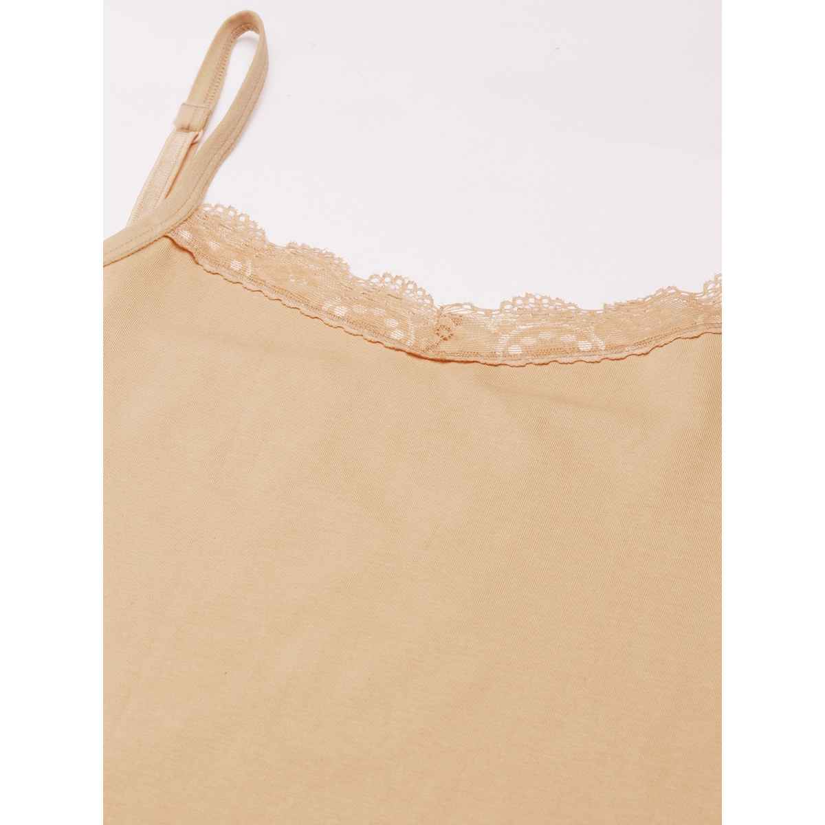 Pepe Jeans Womens Skin Premium 100% Lace Cotton Women Camisole - Pack of 1 (M) Comfort Fit