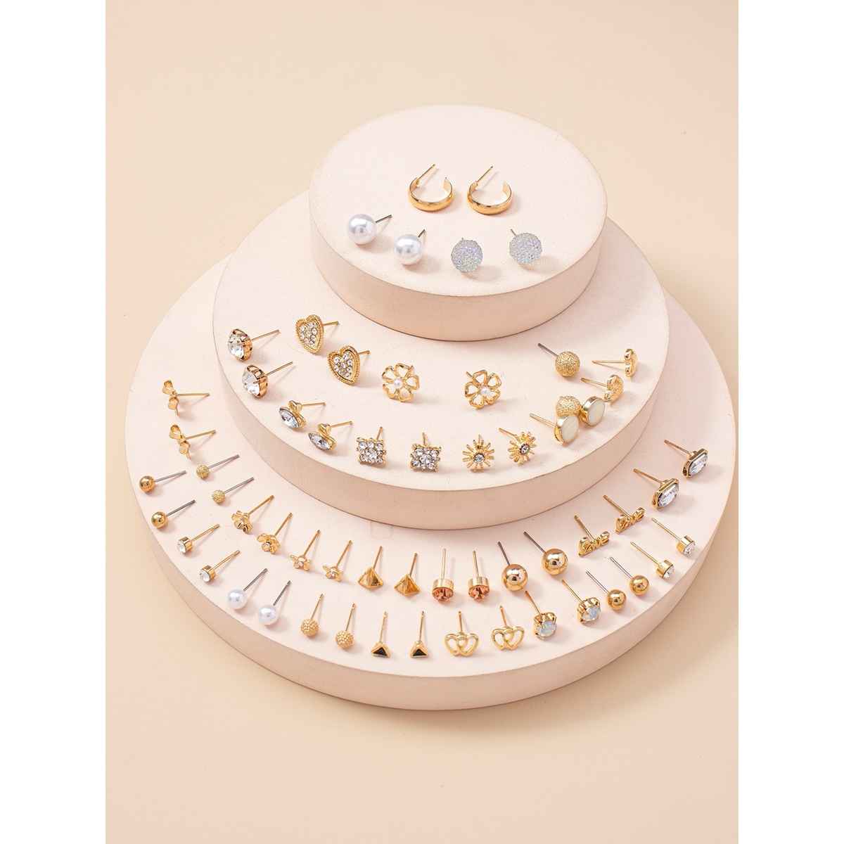Shining Diva Fashion 30 Pairs Combo Set Stylish Crystal Pearl Earrings for Women and Girls 14784er
