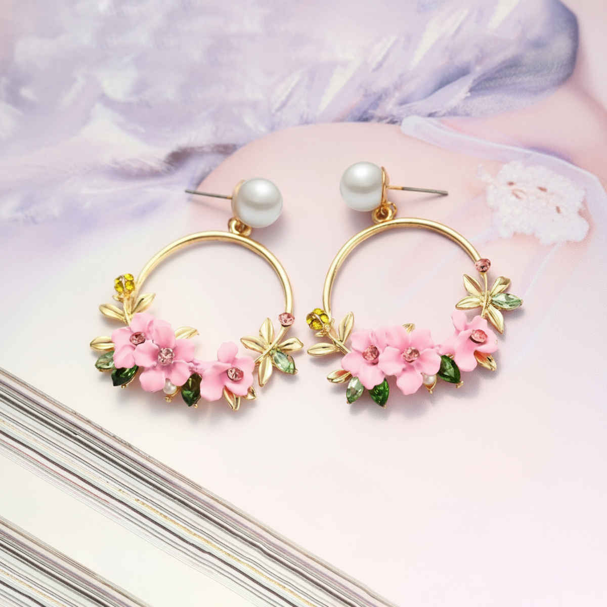 Youbella Jewellery Earrings For Women Floral Resin Earrings For Girls And Women (Pink)(Ybear - 32472)