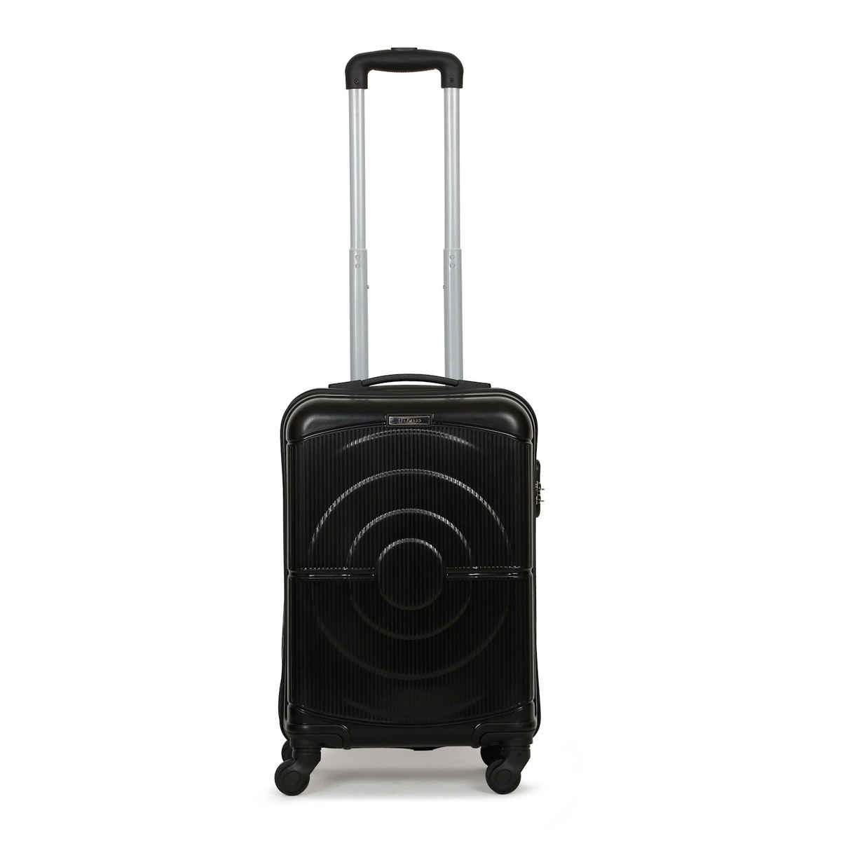 Teakwood Textured PP 48 L Telescopic Hard Luggage | Black - 55 cm